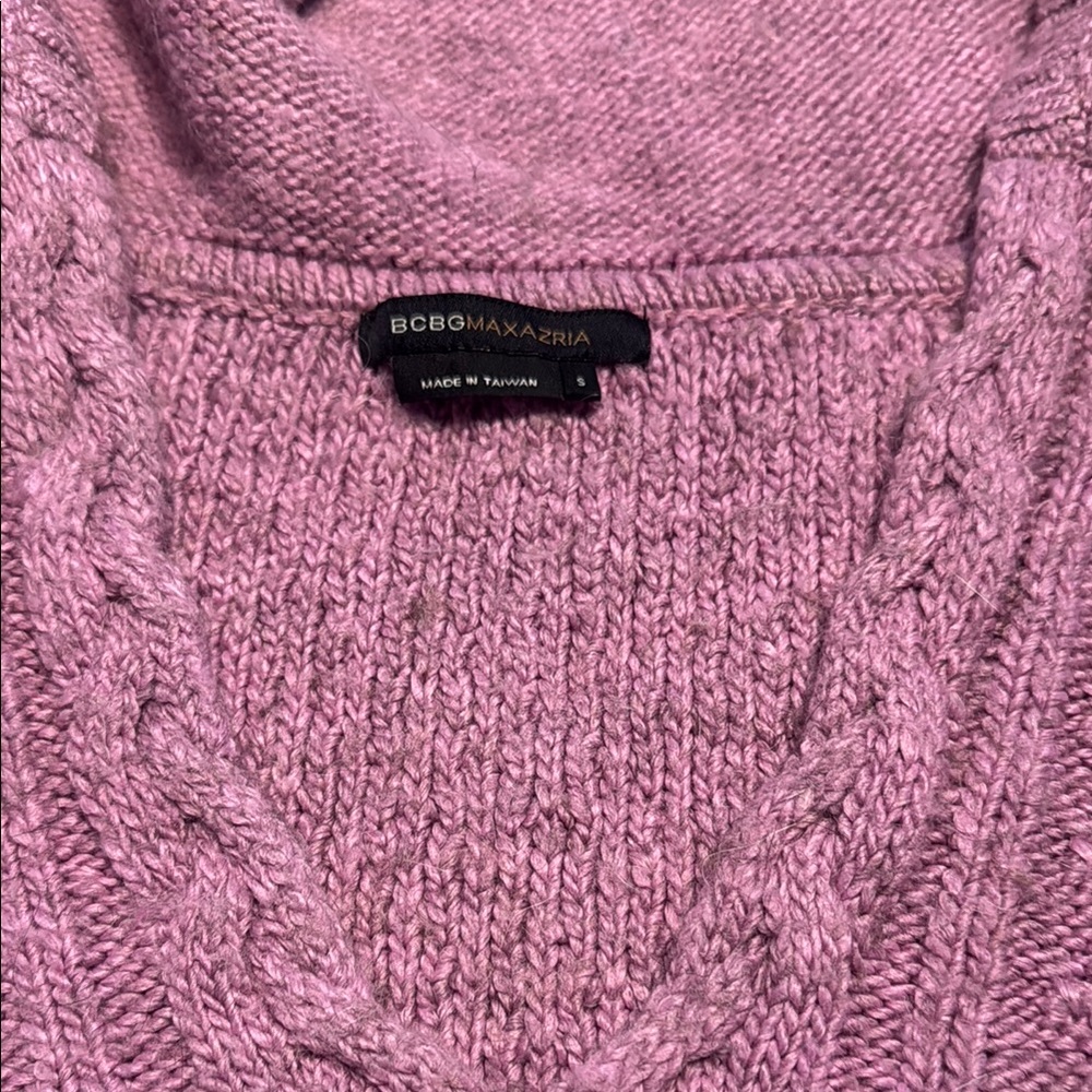 BCBGMaxAzria Pink Cowl Neck Sweater